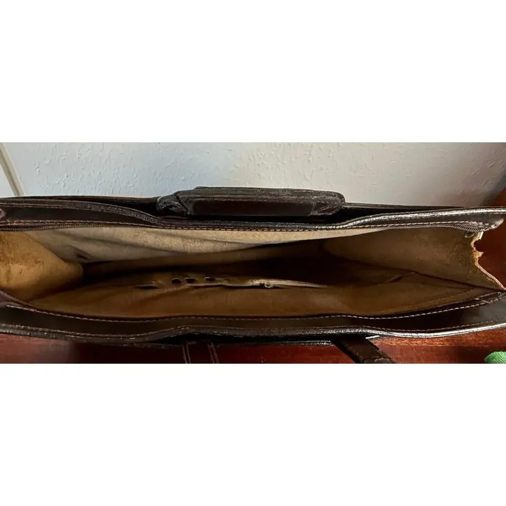 Brown Leather Briefcase Work Bag